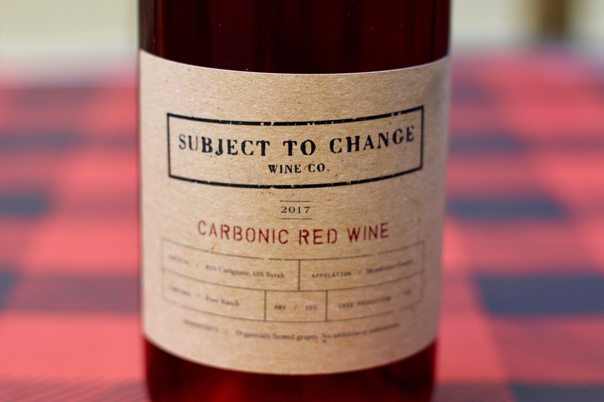 2017 Subject to Change Wine Co. Carbonic Red - Rock Juice Inc